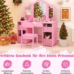 Northix Sminkbord>Barnsmide och skrivbordsset, 2-i-1 med avtagbar spegel