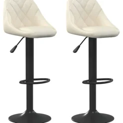 vidaXL Stolar>Barstolar 2 st gräddvit sammet