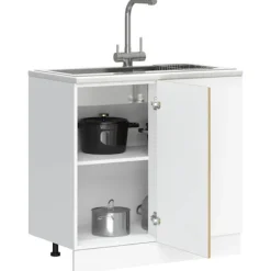 vidaXL Skåp>Basskåp med diskbänk “Lyon” sonoma-ek konstruerat trä