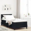 vidaXL Sängar>Bäddfjäder med madrass med huvudgavel Svart 90 x 190 cm tyg