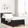 vidaXL Sängar>Bäddfjäder med madrass med huvudgavel Svart 90 x 190 cm Sammet