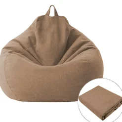 LBSS Sittsäckar>Bean Bag Cover Lazy Sofa Bekväm enfärgad Solstol Bean Bag Cover för vardagsrum Heminredning 100*120cm