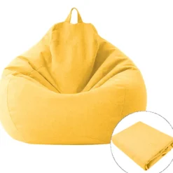 LBSS Sittsäckar>Bean Bag Cover Lazy Sofa Bekväm enfärgad Solstol Bean Bag Cover för vardagsrum Heminredning 100*120cm
