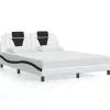 vidaXL Sängar>Bed Frame "Viana" with LED without Mattress White and Black 160x200 cm