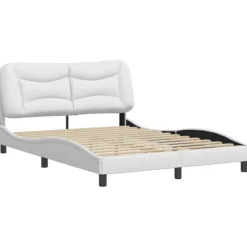 vidaXL Sängar>Bed Frame without Mattress "Hvar" White 140x190 cm Faux Leather