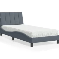 vidaXL Sängar>Bed with Mattress "Hanko" Dark Grey 90x190 cm Velvet