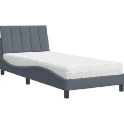vidaXL Sängar>Bed with Mattress "Hanko" Dark Grey 90x190 cm Velvet