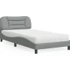 vidaXL Sängar>Bed with Mattress "Hvar" Light Grey 100x200 cm Fabric