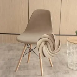 Stolar>(Beige, 1 st) Skandinaviska stolsöverdrag Stretch Velvet Luxury