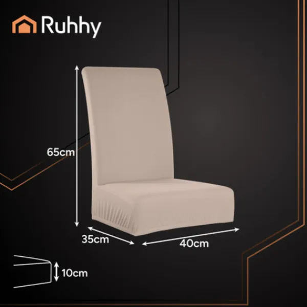 Northio Stolar>Beige stolsöverdrag, set om 6, töjbart tyg