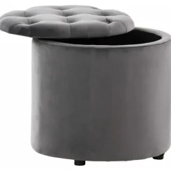 BellaFurn Sittpuffar>Bekväm förvaring ottoman - fotpall - vadderad design och hängande ficka