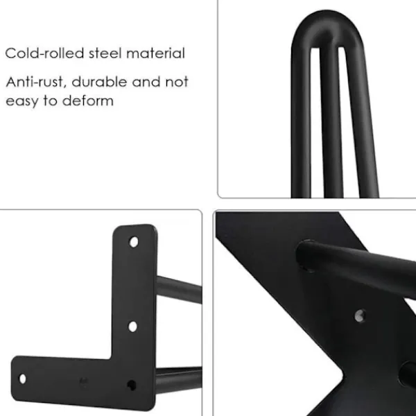 Balkongmöbler>3-bens bordsben, lämpliga för soffbord, matbord, sängbord, höjd 15 cm (Svart, 4 stycken)