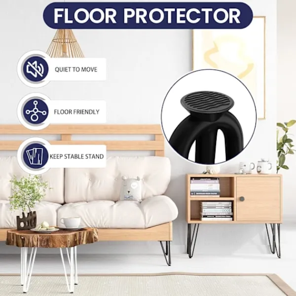 Balkongmöbler>3-bens bordsben, lämpliga för soffbord, matbord, sängbord, höjd 15 cm (Svart, 4 stycken)