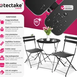 tectake Balkongmöbler>Bistrobord set Frieda, hopfällbart för 2 personer