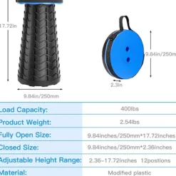 Pallar>(Blå) Fällbar pall, andra generationens bärbara pall, lätt