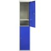 Skåp>Blå metallskåp 2 dörrar 45 x 38 x 180 cm Gym Skolskåp