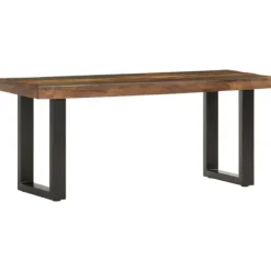 vidaXL Pallar>Bänk 110 cm massivt återvunnet trä och stål