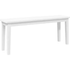 vidaXL Balkongmöbler>Bänk 110 cm vitt massivt trä gummi