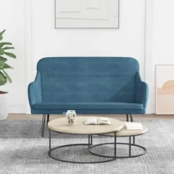 vidaXL Soffor>Bänk blå 110x76x80 cm sammet