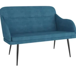 vidaXL Soffor>Bänk blå 110x76x80 cm sammet