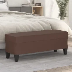 vidaXL Balkongmöbler>Bänk brun 100x35x41 cm konstläder