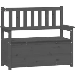 vidaXL Balkongmöbler>Bänk grå 112,5x51,5x96,5 cm massiv furu