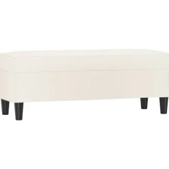 vidaXL Balkongmöbler>Bänk gräddvit 100x35x41 cm konstläder