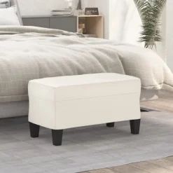 vidaXL Pallar>Bänk gräddvit 70x35x41 cm konstläder