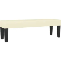 vidaXL Balkongmöbler>Bänk gräddvit 100x30x30 cm konstläder