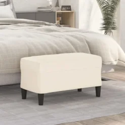 vidaXL Pallar>Bänk gräddvit 70x35x41 cm sammet