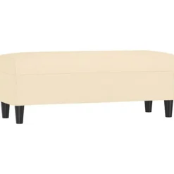 vidaXL Balkongmöbler>Bänk gräddvit 100x35x41 cm tyg