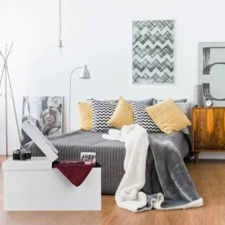 Northio Kistor & Koffertar>Bänk i konstläder med fällbart lock