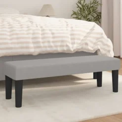 vidaXL Balkongmöbler>Bänk ljusgrå 100x30x30 cm tyg