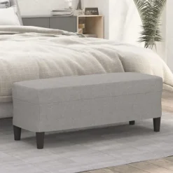 vidaXL Balkongmöbler>Bänk ljusgrå 100x35x41 cm tyg