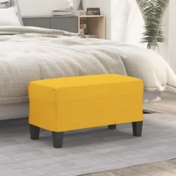 vidaXL Sittpuffar>Bänk ljusgul 70x35x41 cm tyg