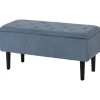 Northio Kistor & Koffertar>Bänk med förvaringsutrymme, sängbänk, stoppad bänk med fällbart lock, bröstbänk, för vardagsrum, sovrum, blå, 95 x 38 x 45 cm