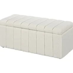 Northio Kistor & Koffertar>Bänk med förvaringsutrymme, stoppad bänk, sängbänk med träben, sittbräda för hall, sovrum, vardagsrum, 102 x 45 x 46cm