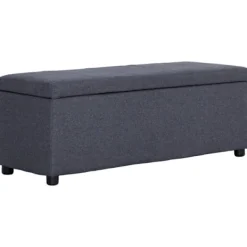 vidaXL Kistor & Koffertar>Bänk med förvaringsutrymme 116 cm mörkgrå polyester