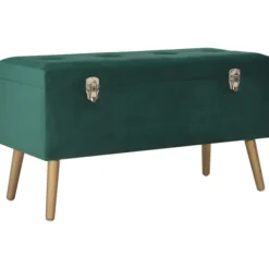 vidaXL Kistor & Koffertar>Bänk med förvaringsutrymme 80 cm grön sammet