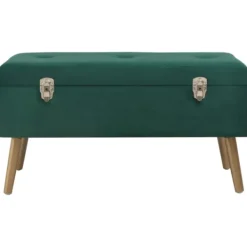 vidaXL Kistor & Koffertar>Bänk med förvaringsutrymme 80 cm grön sammet