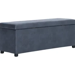 vidaXL Kistor & Koffertar>Bänk med förvaringsutrymme 116 cm grå konstmocka