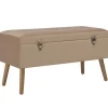 vidaXL Kistor & Koffertar>Bänk med förvaringsutrymme 80 cm beige sammet