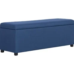 vidaXL Kistor & Koffertar>Bänk med förvaringsutrymme 116 cm blå polyester