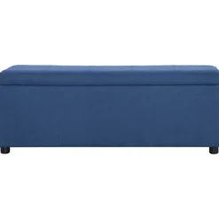 vidaXL Kistor & Koffertar>Bänk med förvaringsutrymme 116 cm blå polyester