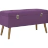 vidaXL Kistor & Koffertar>Bänk med förvaringsutrymme 80 cm lila sammet