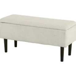 Northio Kistor & Koffertar>Bänk med förvaringsutrymme, sängbänk, stoppad bänk med fällbart lock, sammetslook, bröstbänk för vardagsrum, sovrum, 95 x 38 x 45 cm