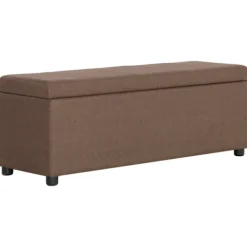 vidaXL Kistor & Koffertar>Bänk med förvaringsutrymme 116 cm brun polyester