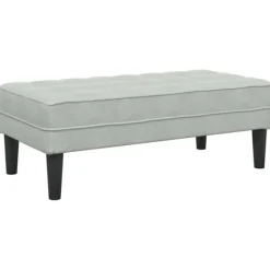 vidaXL Pallar>bänk med kudde Ljusgrå 113 x 57 x 39 cm Sammet