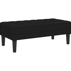 vidaXL Balkongmöbler>bänk med kudde Svart 113 x 57 x 39 cm tyg