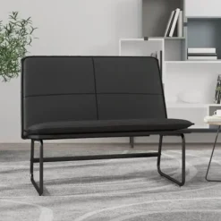 vidaXL Balkongmöbler>Bänk svart 100x75x76 cm konstläder